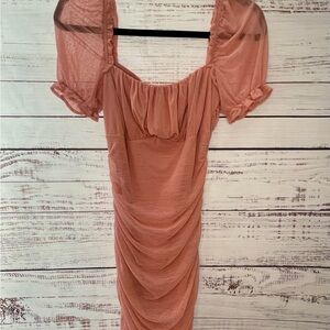 Windsor Blush Ruched Midi Dress